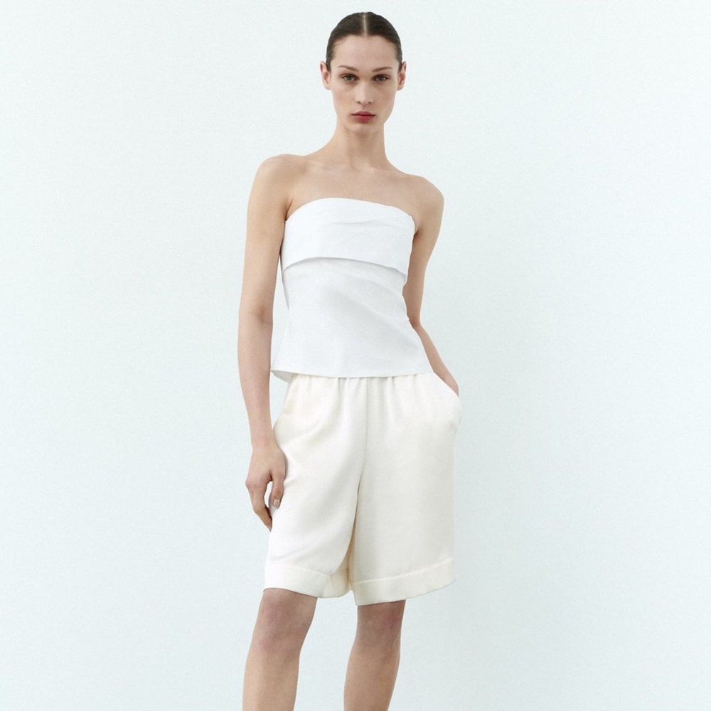 High Waisted Satin Shorts with Pocket. Loose Fit. Brand New. Never Worn.